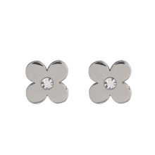 E-335 Pendientes de tachas de flores de acero inoxidable con diseño de moda de diamantes de imitación Xuping